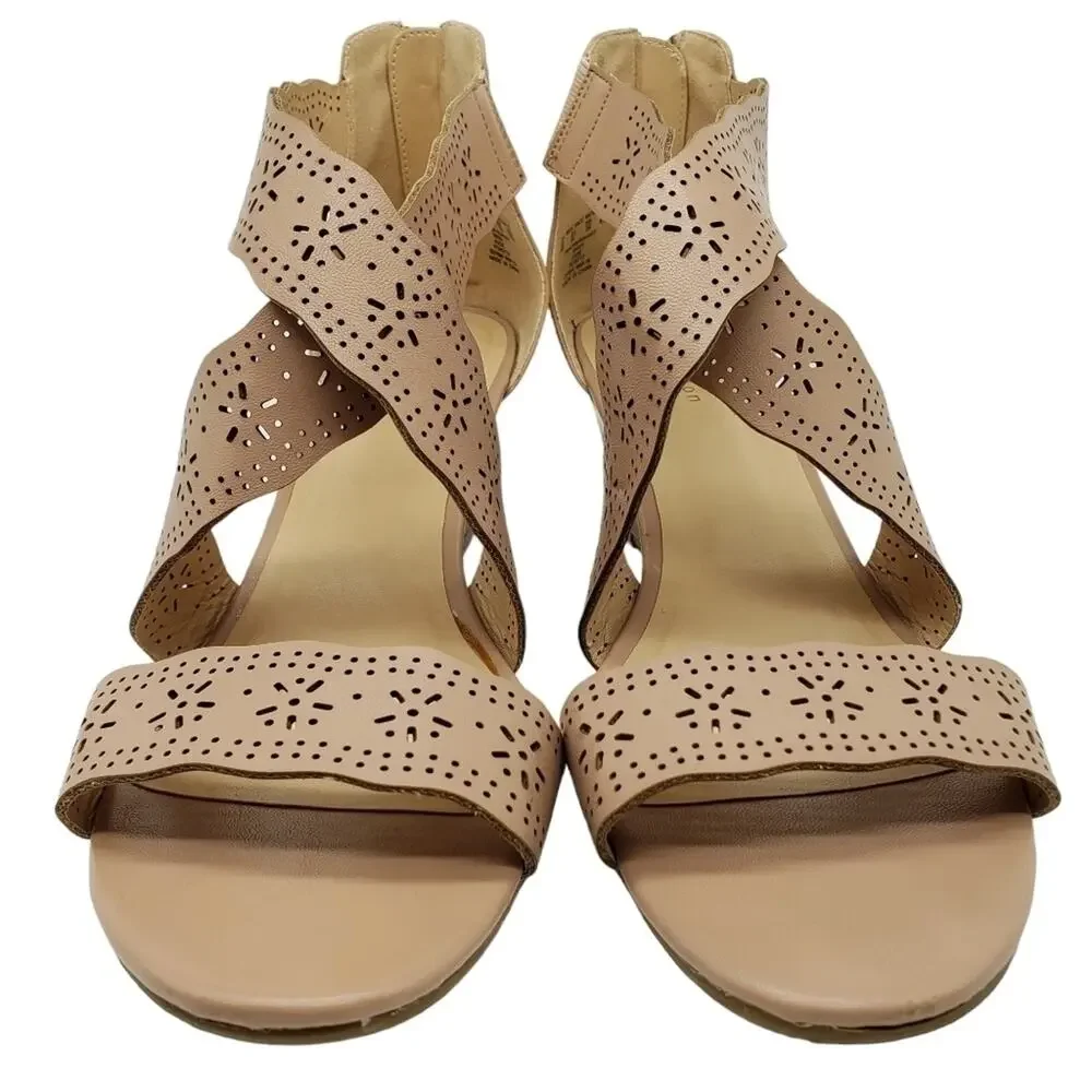 Attention Criss Cross Laser Cut Wedge Sandals